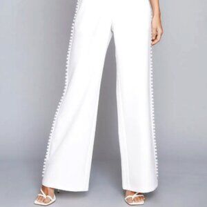 Nasty Gal Premium Pearl Trim Tailored Trousers Size 8 US NWT